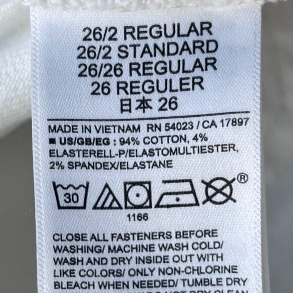 GAP 70s Flare High Rise White Pants Raw Hem Size 26 / 2 Boho Style - Picture 4 of 6